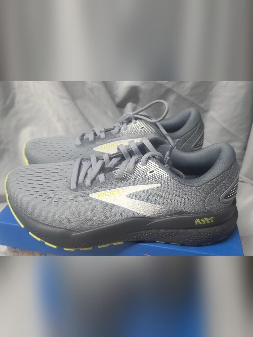 Brooks Ghost 16 Running Shoes Grey Lime Men Size 7 NWB